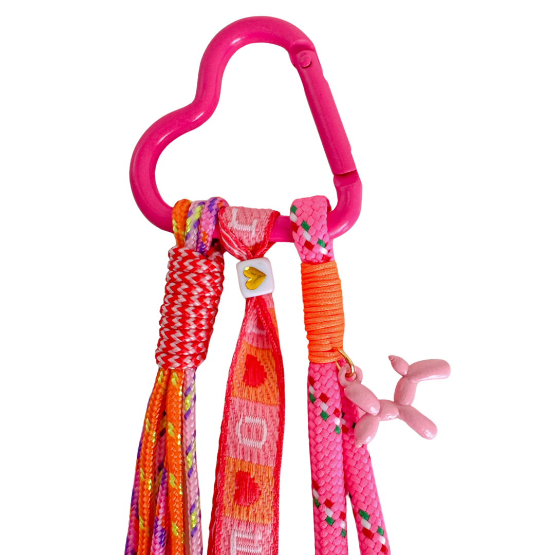 Telefonkabel kurz | Fuchsia-Türkis