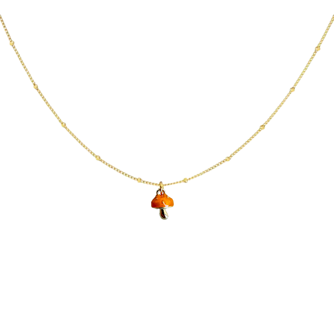 Ketting Paddestoel | Cognac-Gold