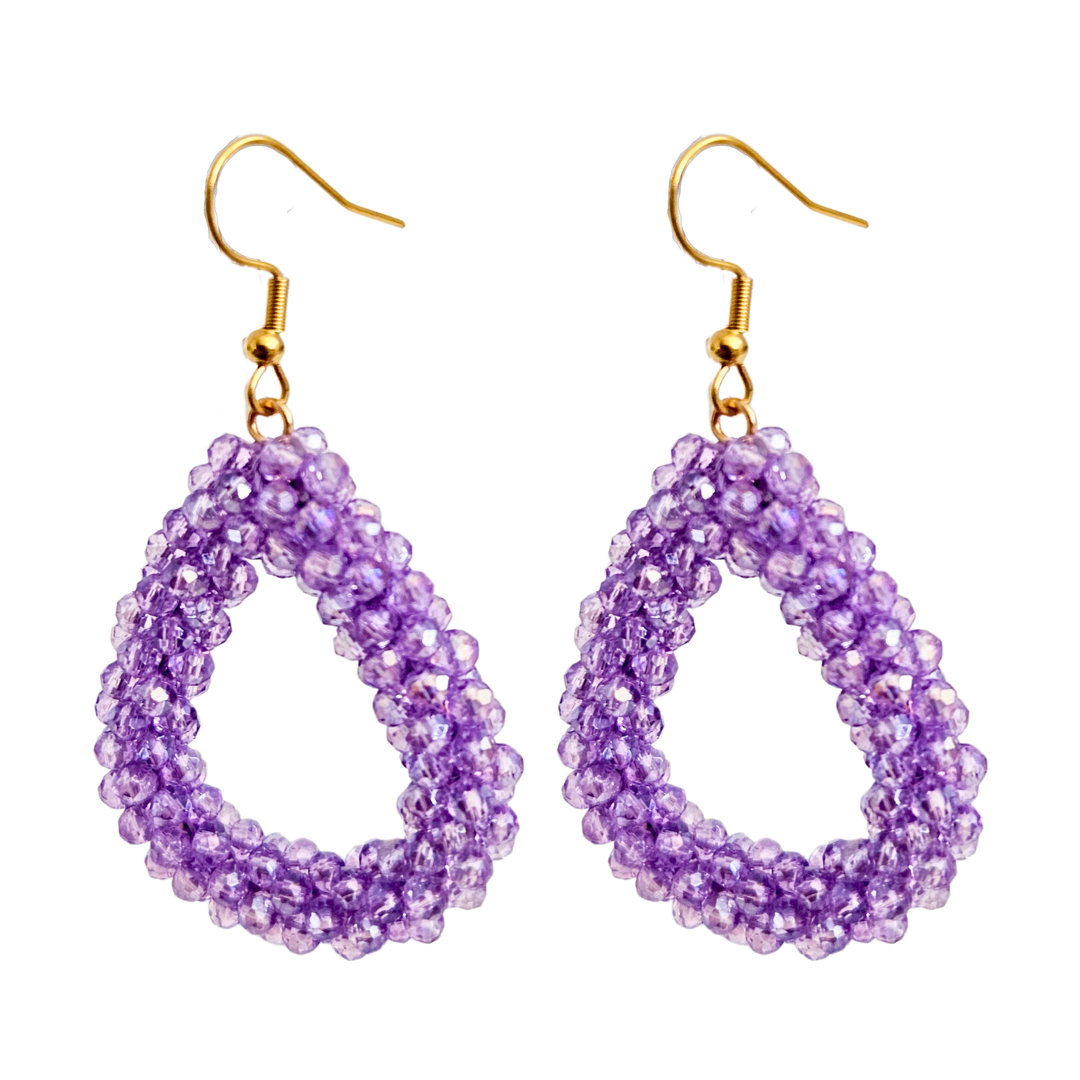 Earrings Drop Facet | Lilac