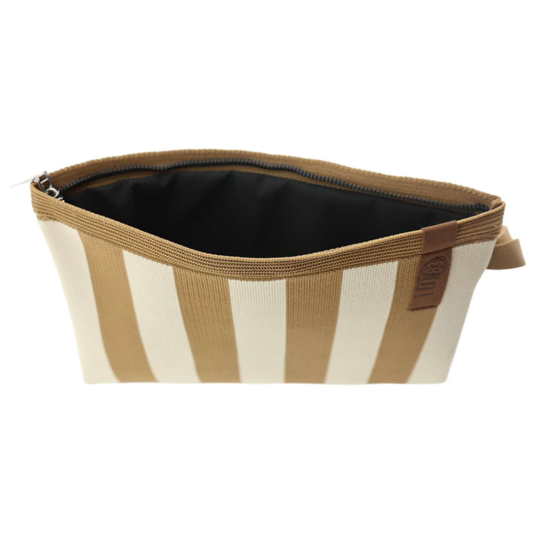 Clutch - Toilettas Billie | Strepen Beige-Kaki