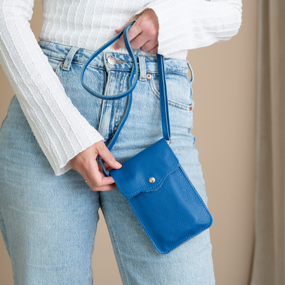 Handytasche Maike (Leder) 2 Fächer | Kobalt