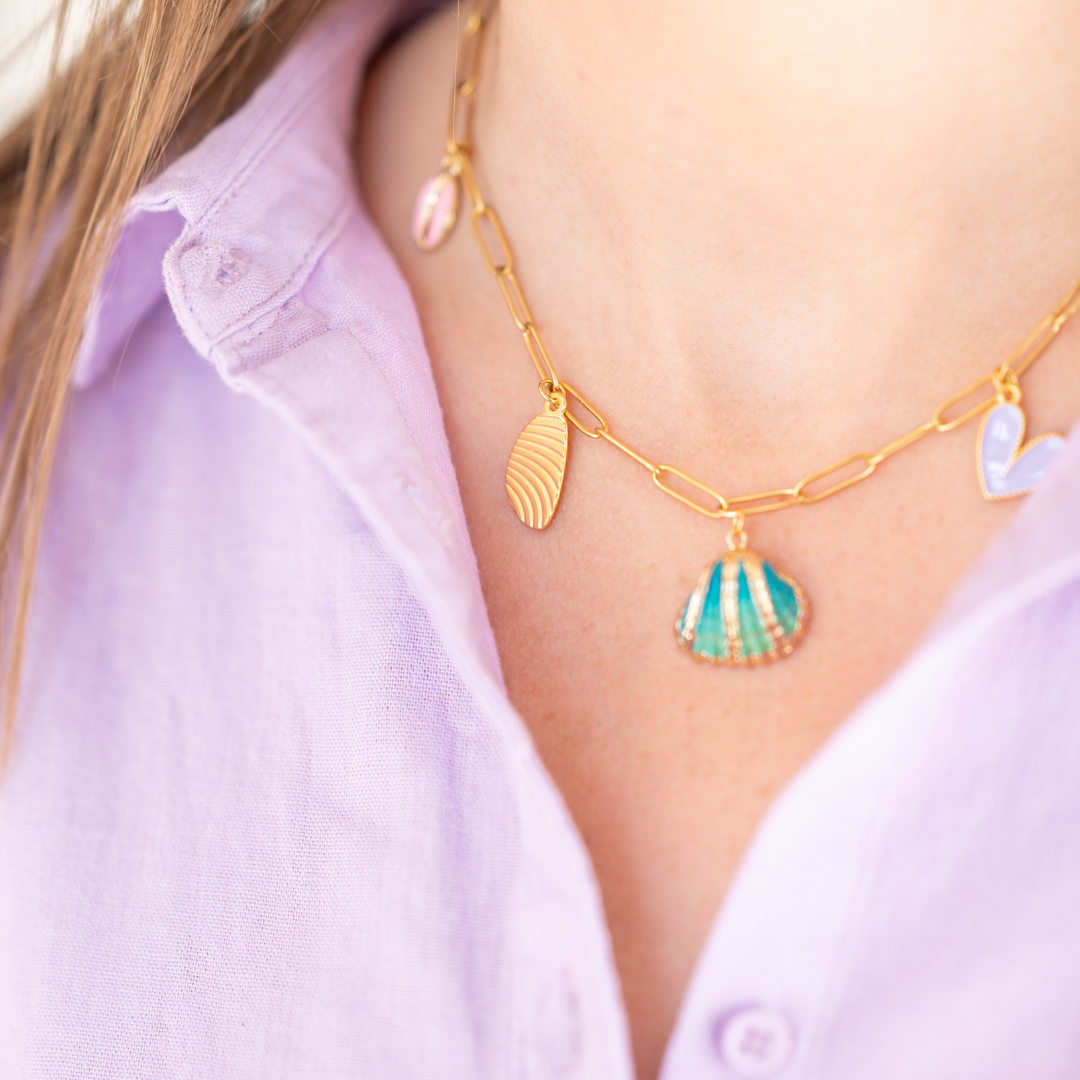 Schakelketting  met bedels | Shell