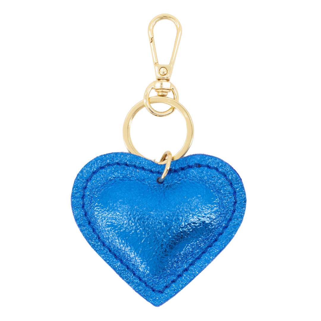 Sleutelhanger Hart Leer | Kobalt Metallic
