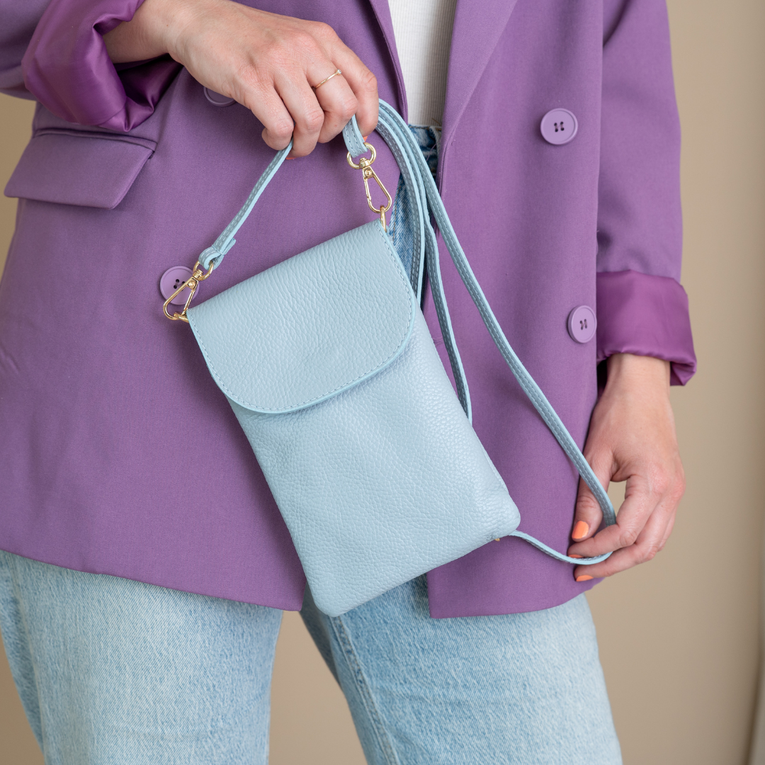 Handytasche Maike (Leder) 2 Fächer | Grasgrün