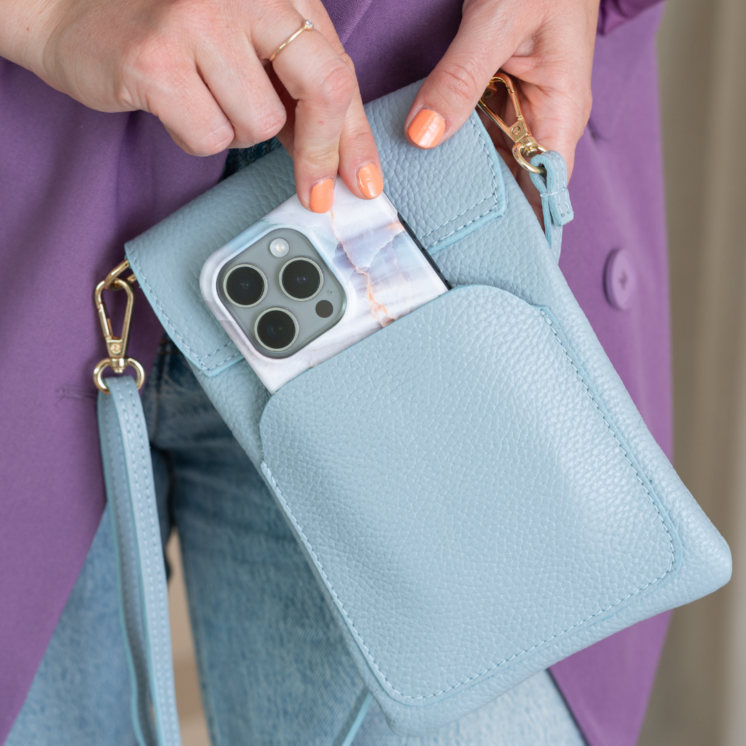 Handytasche Maike (Leder) 2 Fächer | Grasgrün