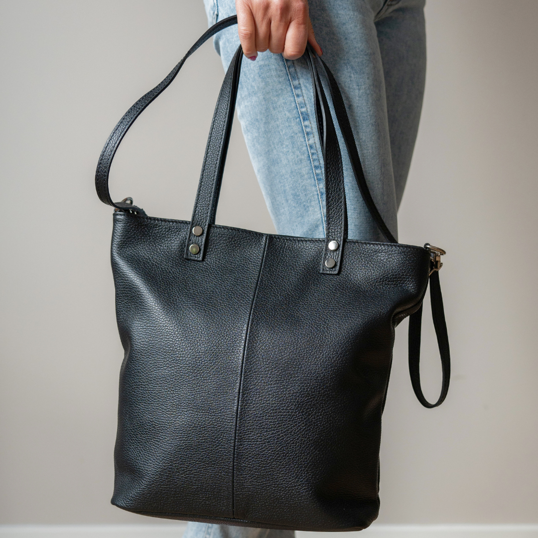 Leather Shopper Dore | Zwart