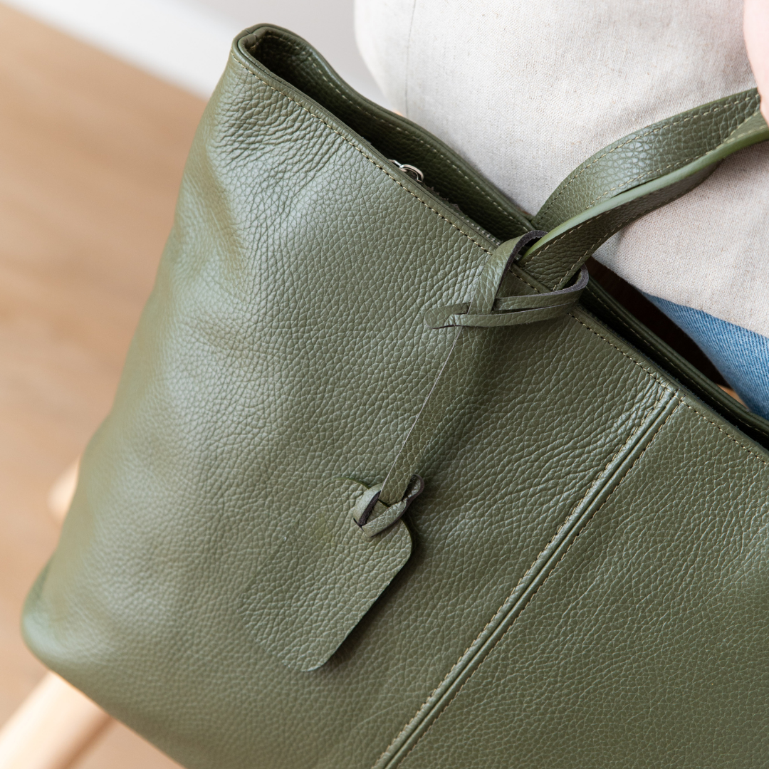 Leder Shopper Diede | Olive