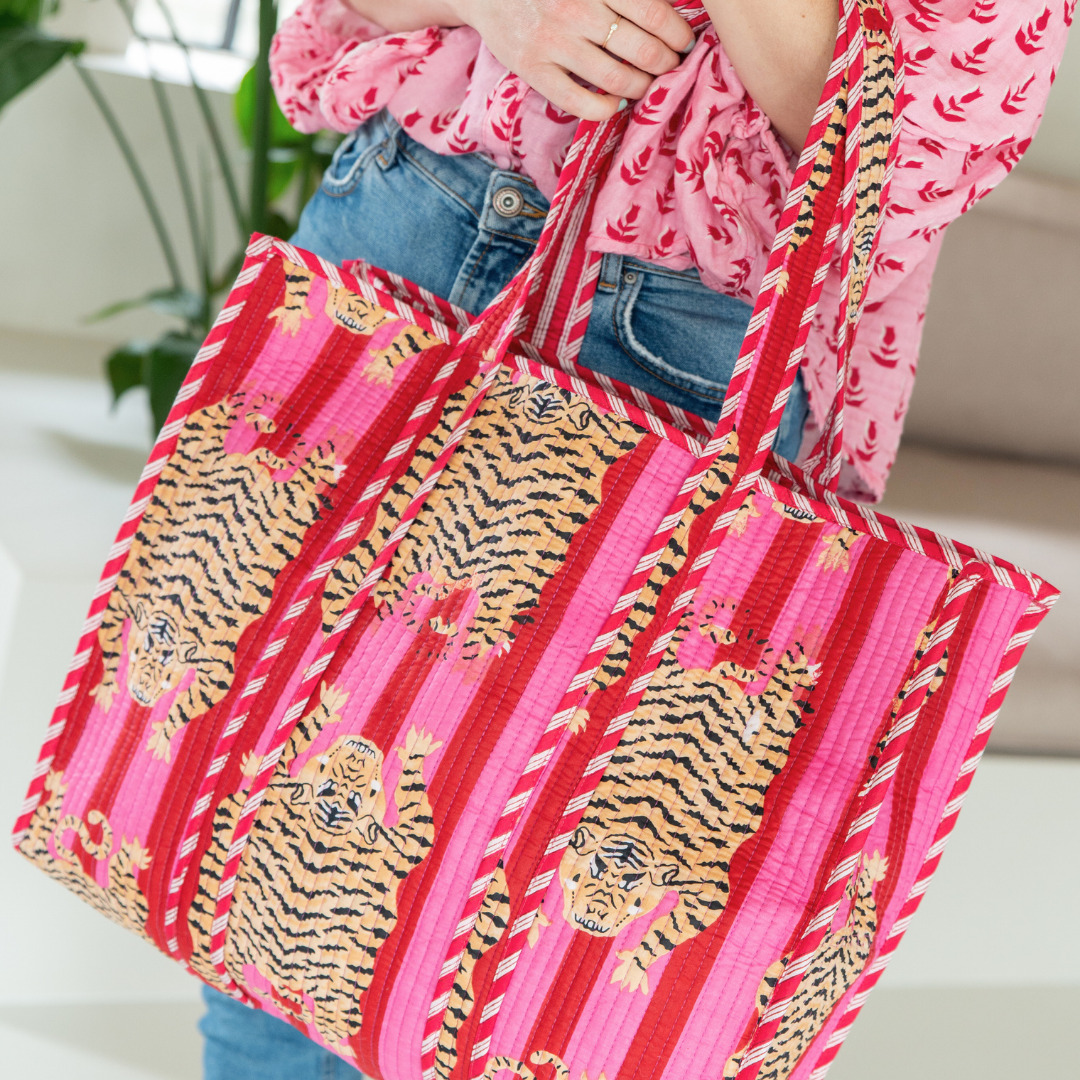 Tote Bag Veerle | Fuchsia Red Tiger