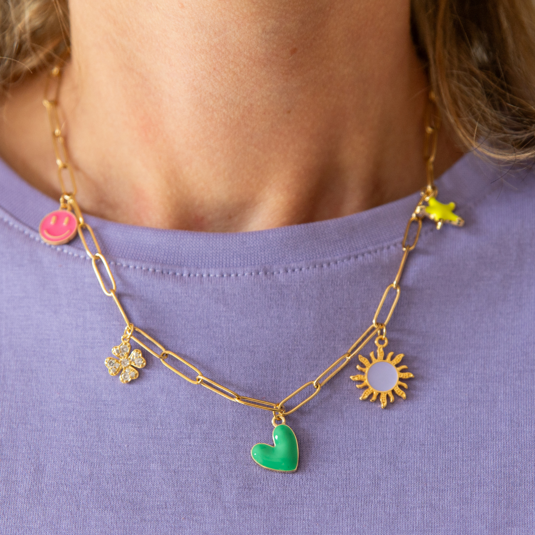 Link chain with charms | Happy