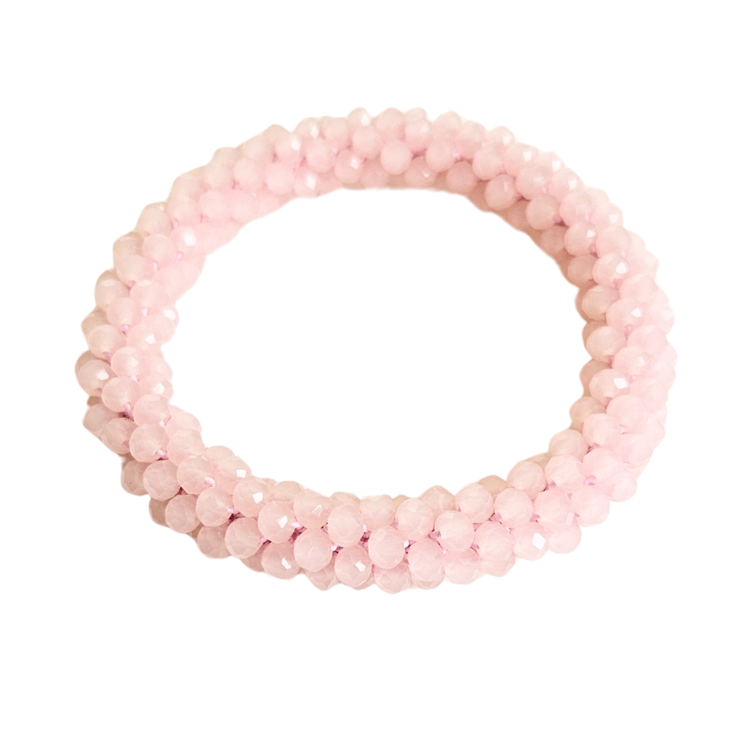 Facettenrollenarmband | Eishellrosa