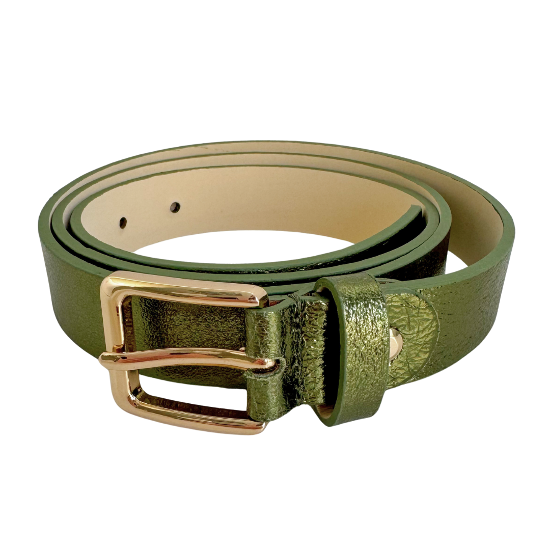 Gürtel Olivgrün Metallic
