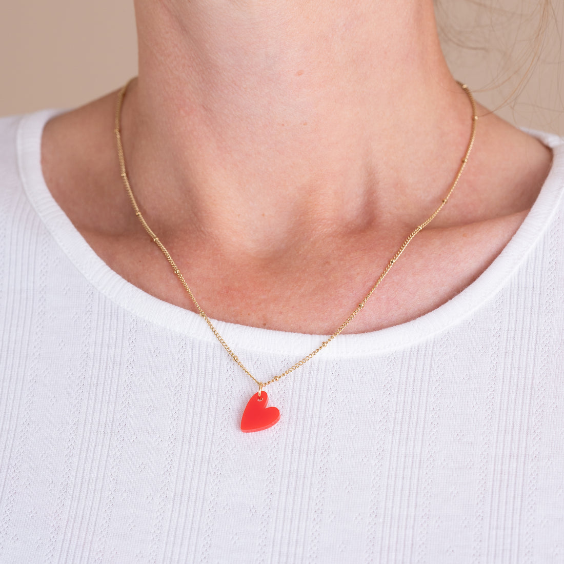 Ketting Lume Charms | Heart Red Gold