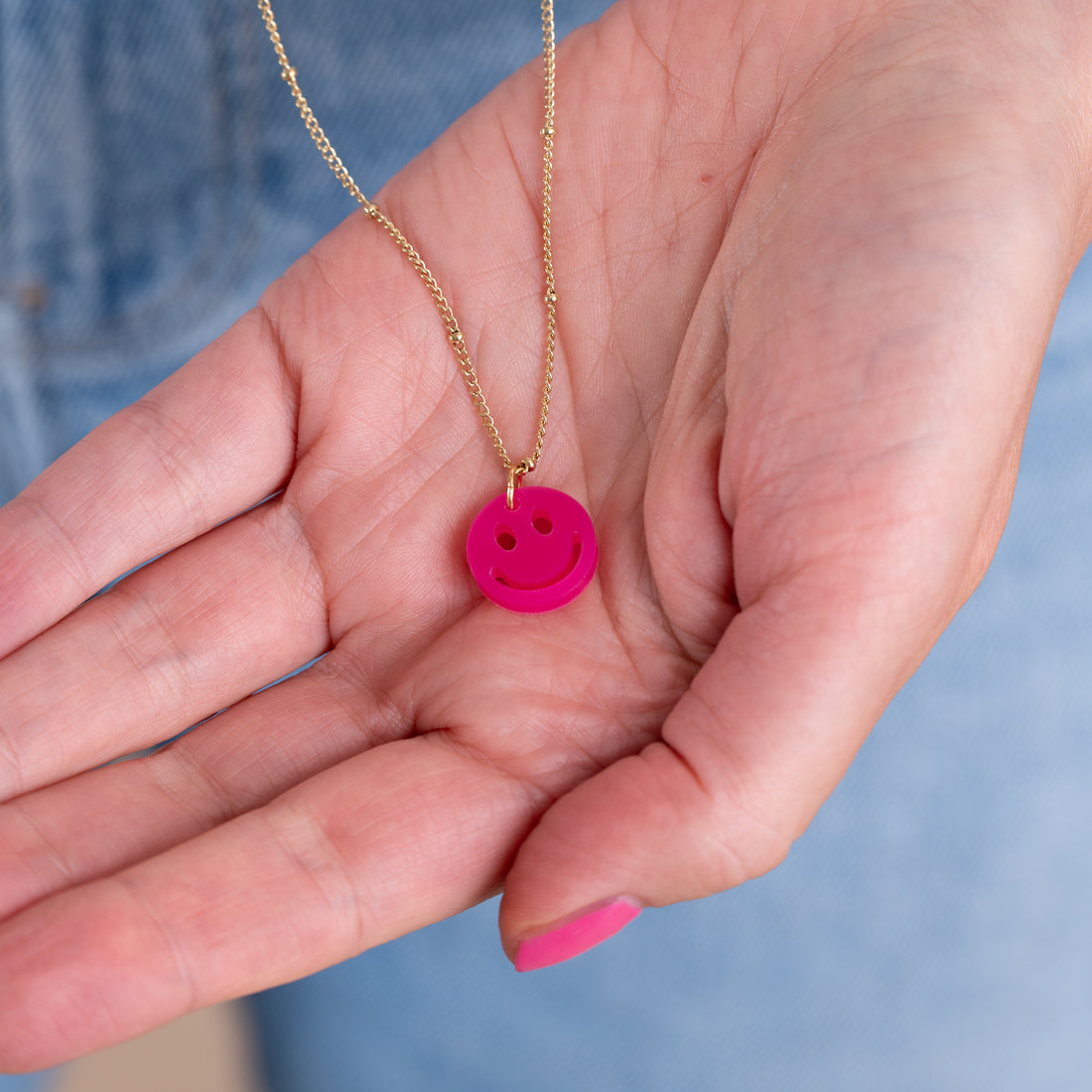 Ketting Lume Charms | Smile Fuchsia Gold