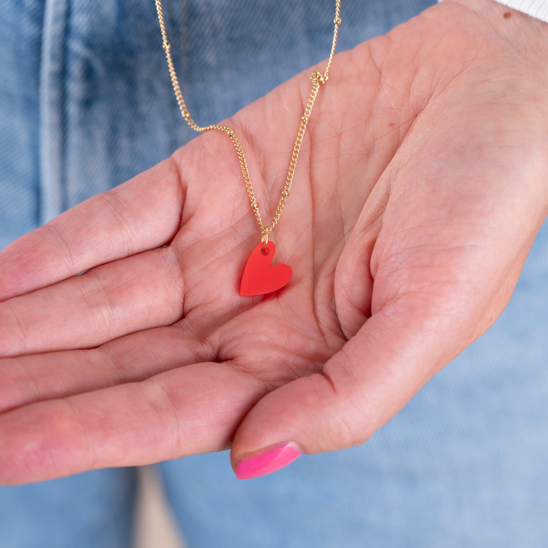Ketting Lume Charms | Heart Red Gold