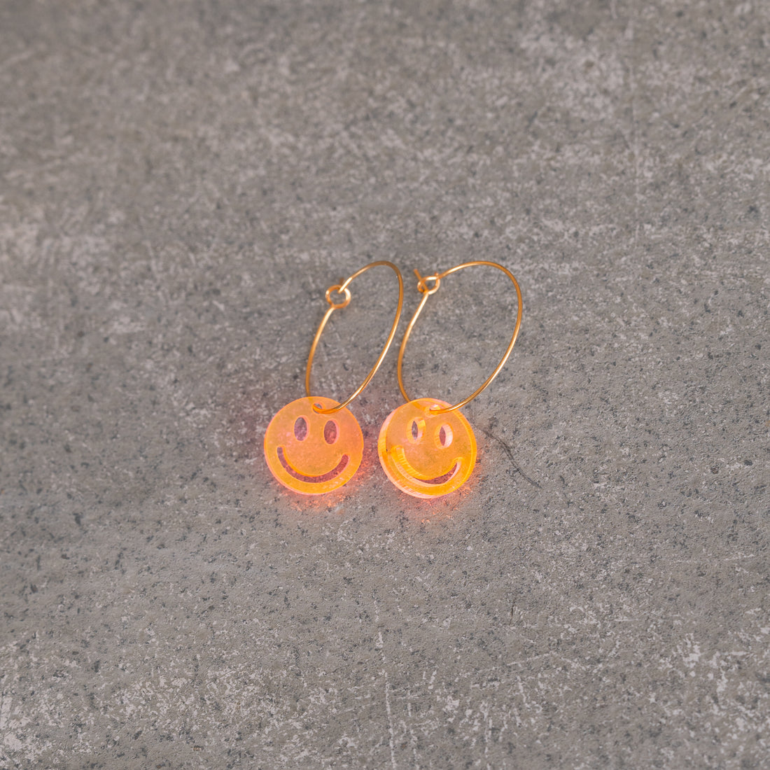 Oorbellen Hoops Lume Charms | Smile Neon Orange