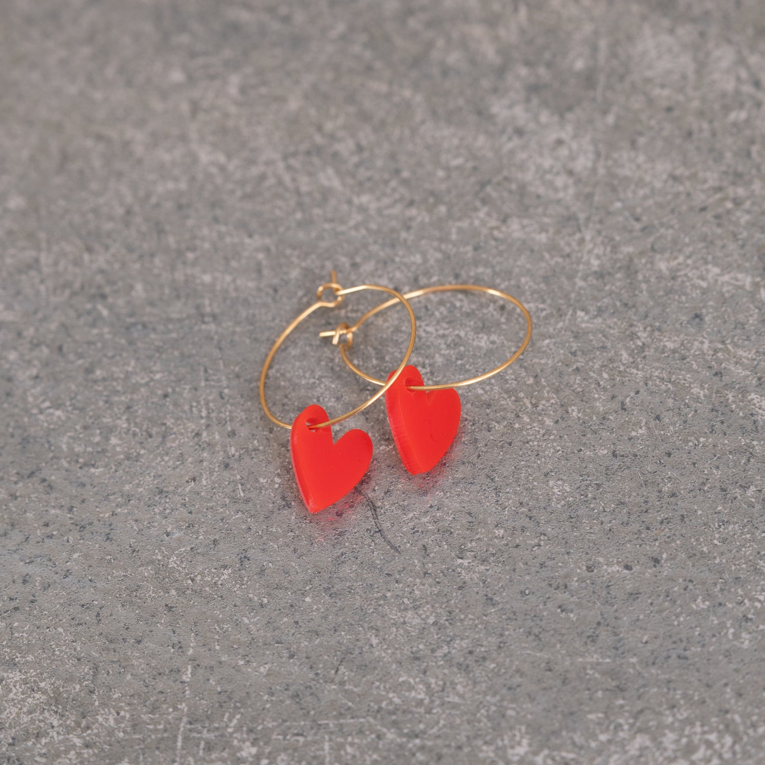Earrings Creoles Bright Pink | Gold
