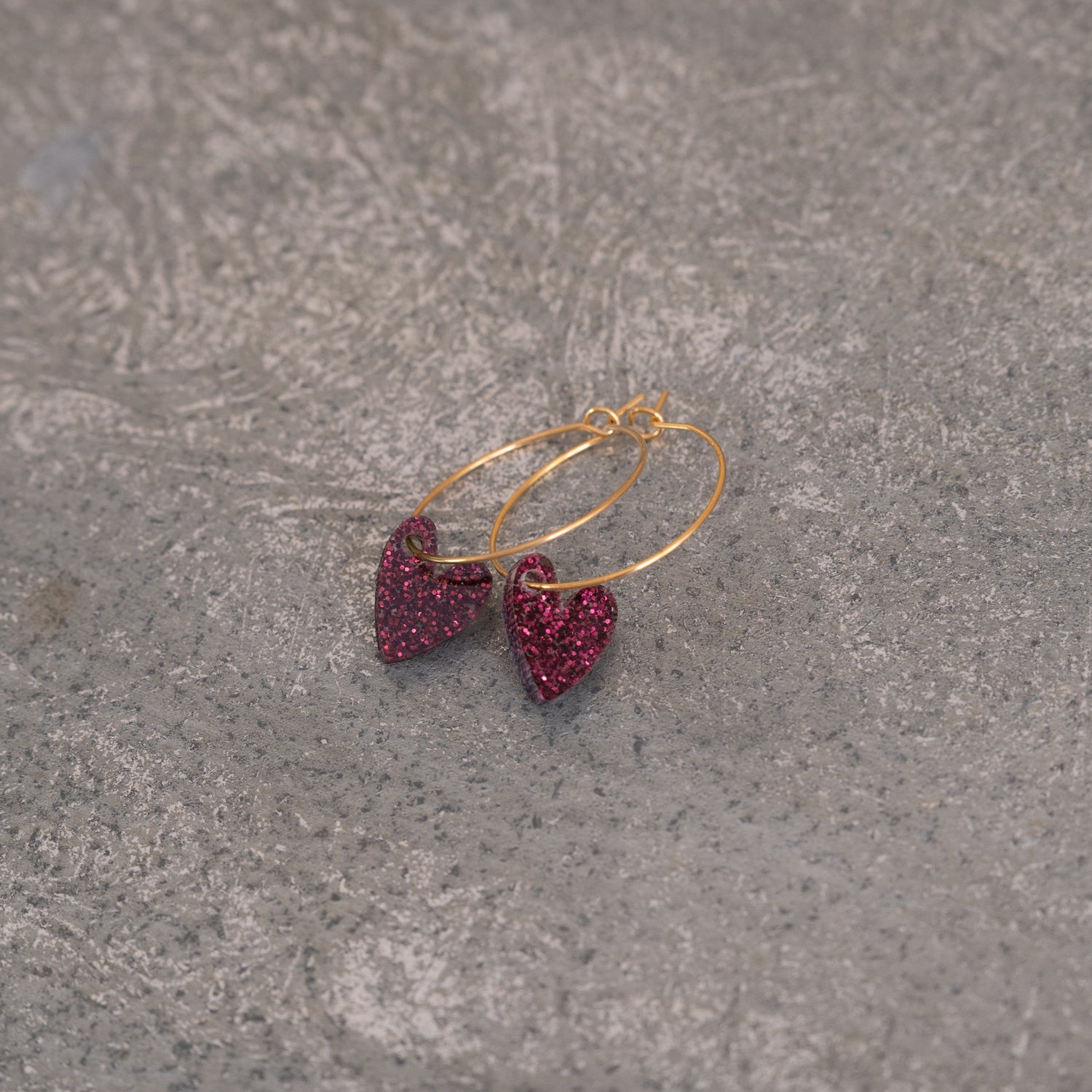 Earrings Creoles Bright Pink | Gold
