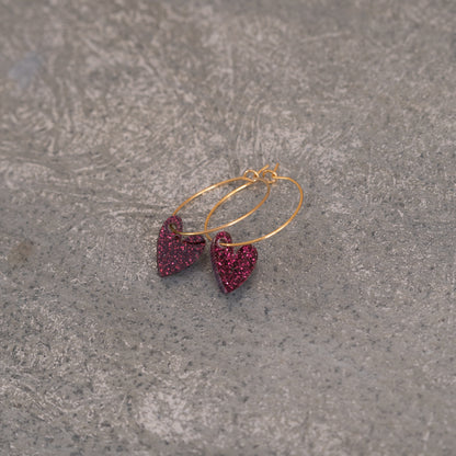 Earrings Creoles Bright Pink | Gold