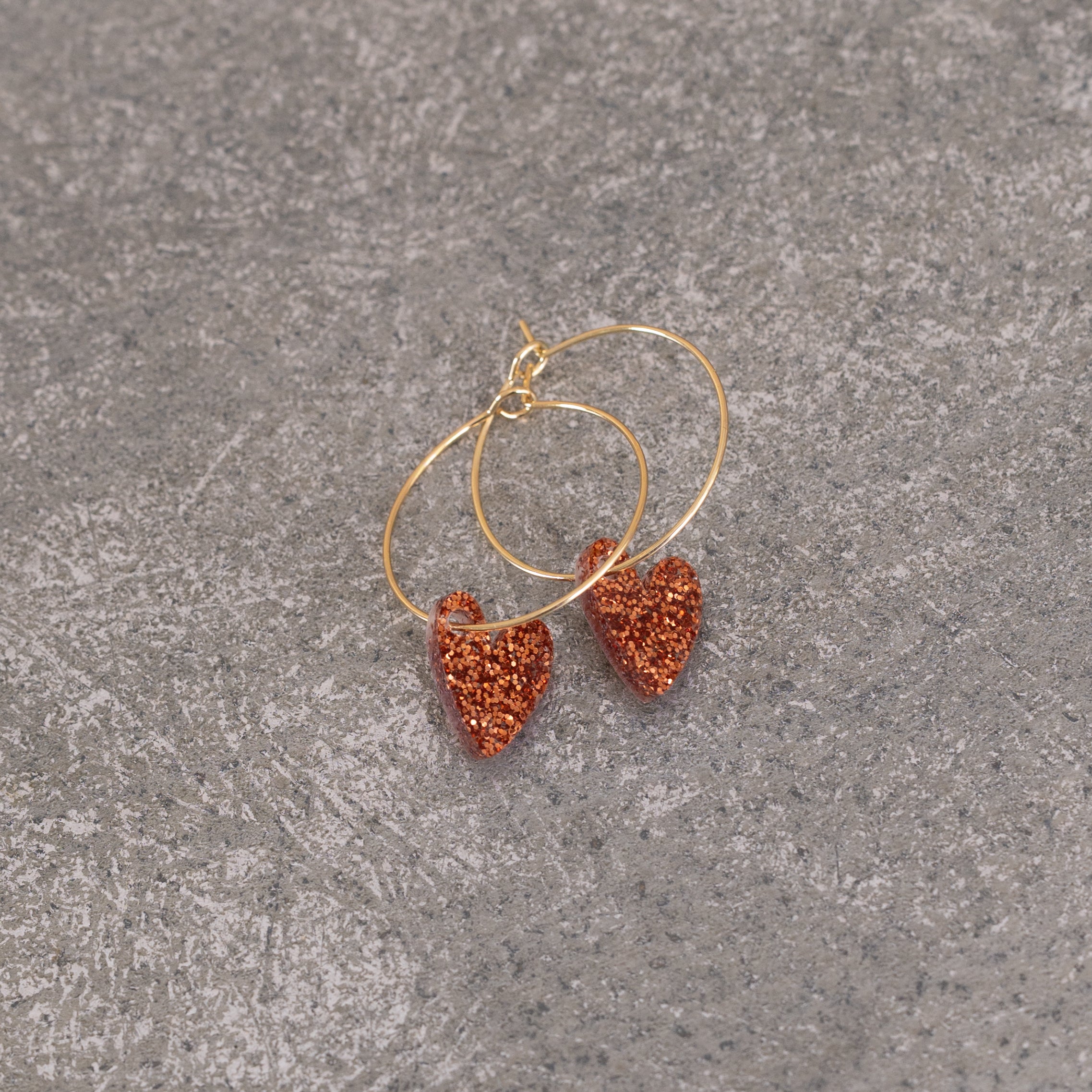 Earrings Creoles Bright Pink | Gold