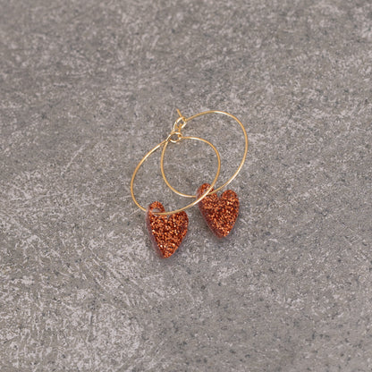 Earrings Creoles Bright Pink | Gold