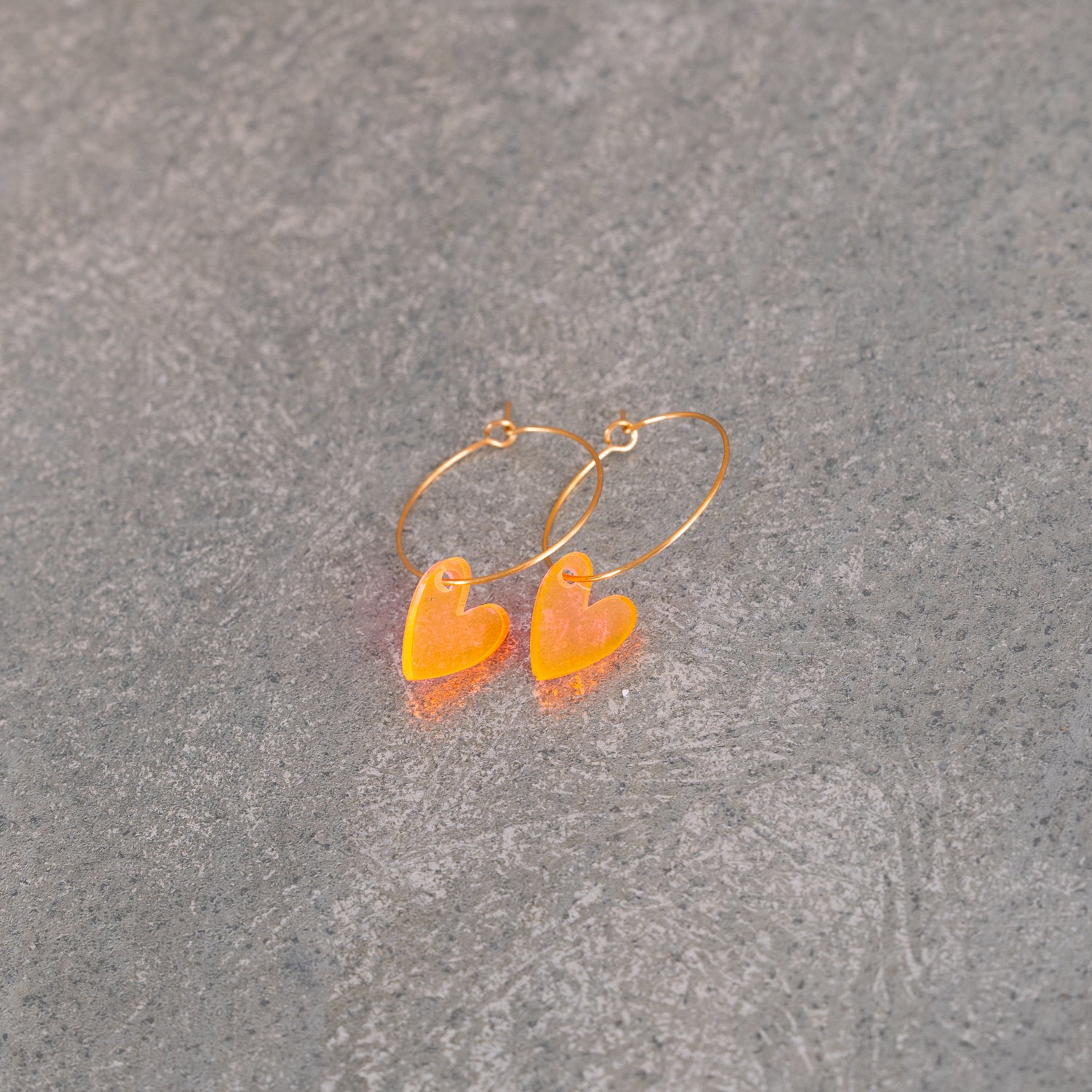 Earrings Creoles Bright Pink | Gold