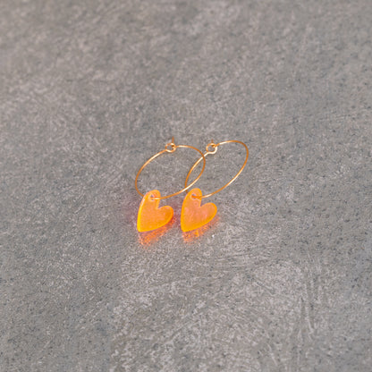 Earrings Creoles Bright Pink | Gold