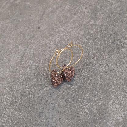 Earrings Creoles Bright Pink | Gold