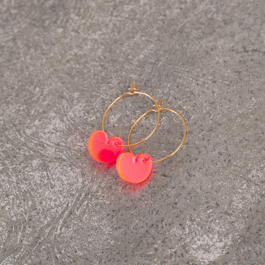 Oorbellen Hoops Lume Charms | Pompeblêdsjes Neon Pink