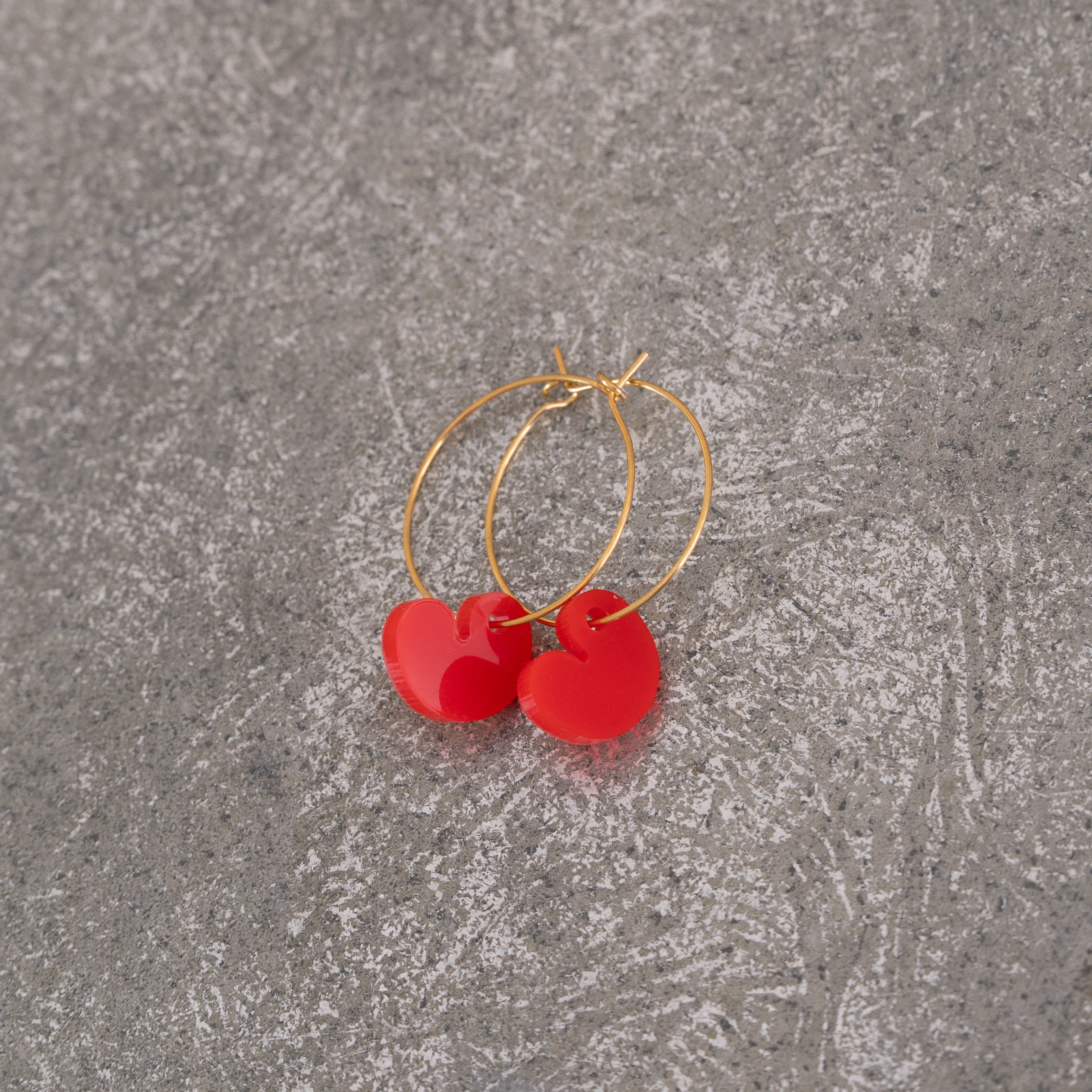 Earrings Creoles Bright Pink | Gold