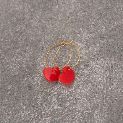 Earrings Creoles Bright Pink | Gold