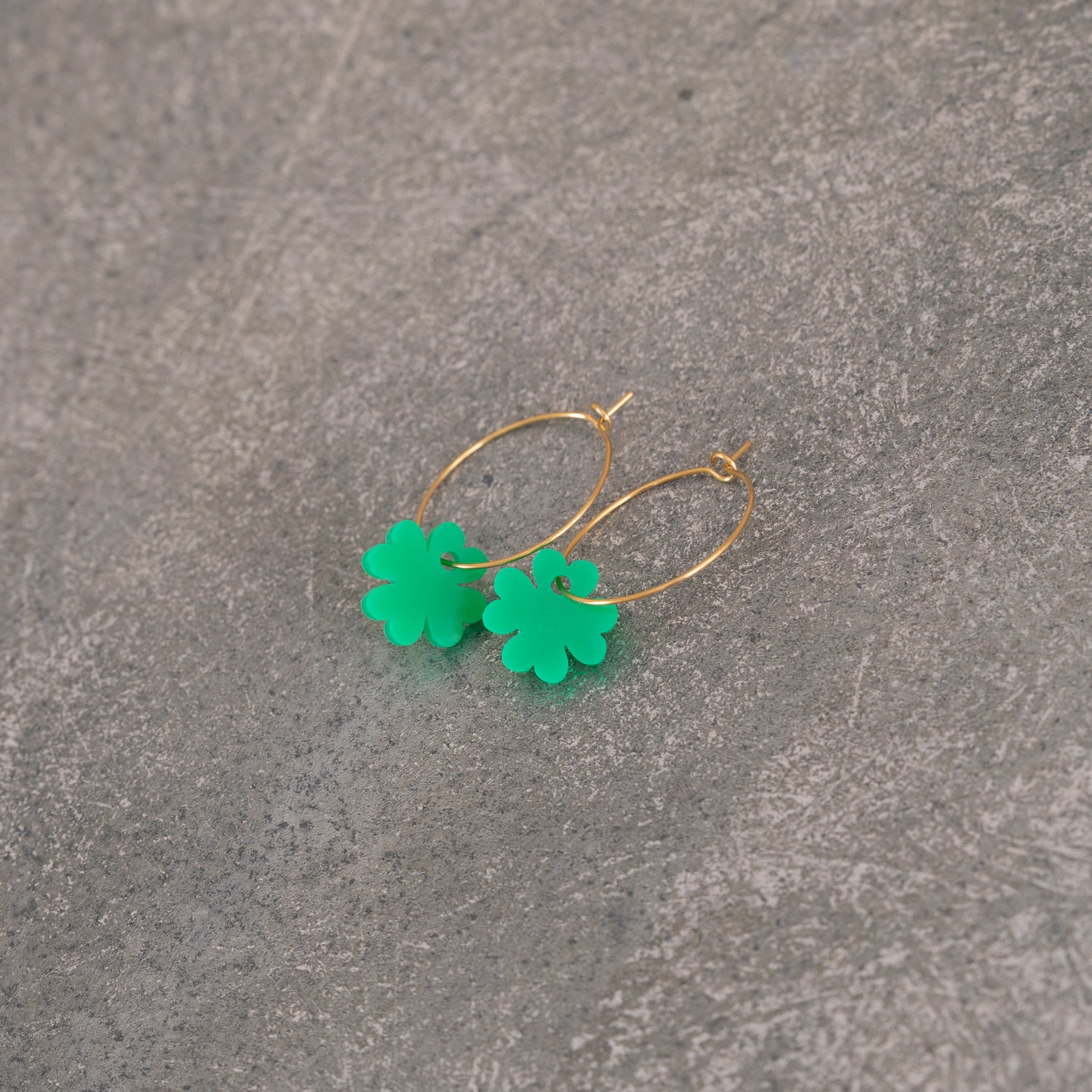 Earrings Creoles Bright Pink | Gold