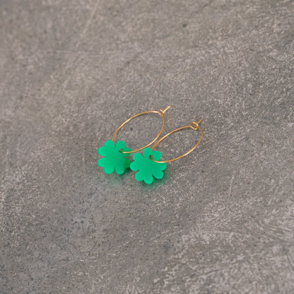 Earrings Creoles Bright Pink | Gold