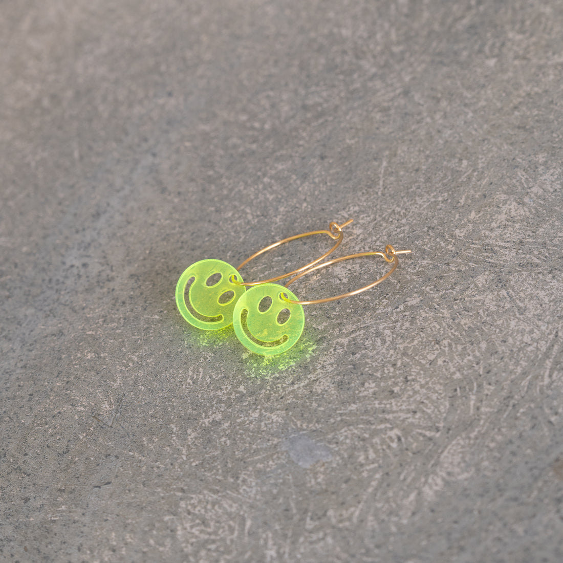 Oorbellen Hoops Lume Charms | Smile Neon Yellow