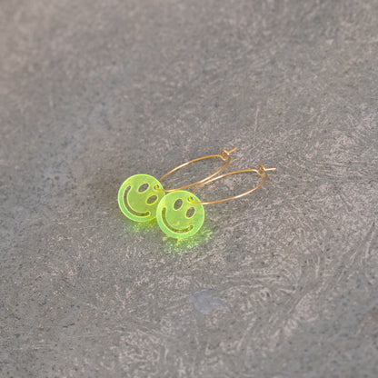 Earrings Creoles Bright Pink | Gold