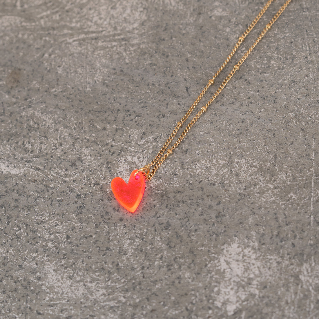 Ketting Lume Charms | Heart Neon Pink Gold