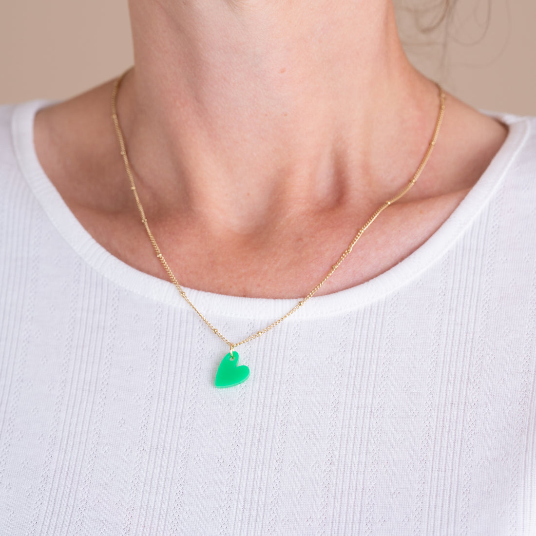Ketting Lume Charms | Heart Groen Gold