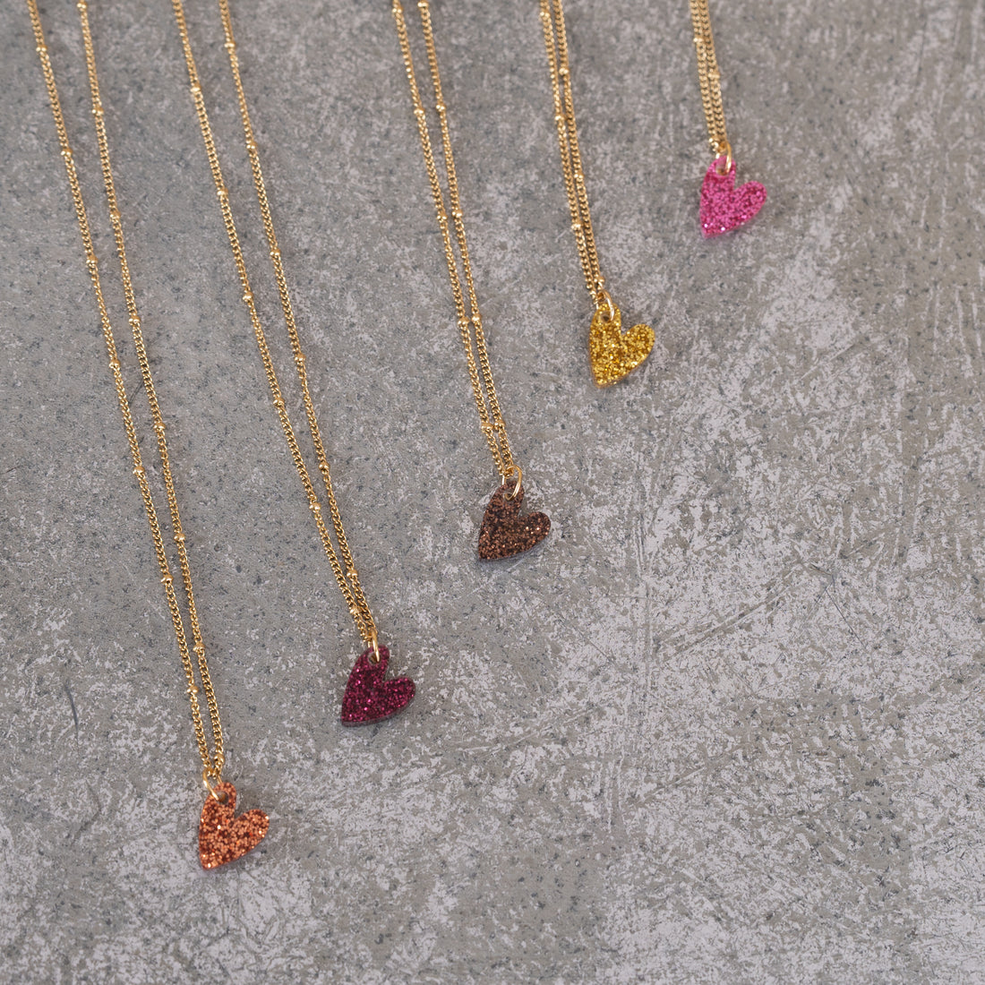 Ketting Lume Charms Glitter | Heart - Goud