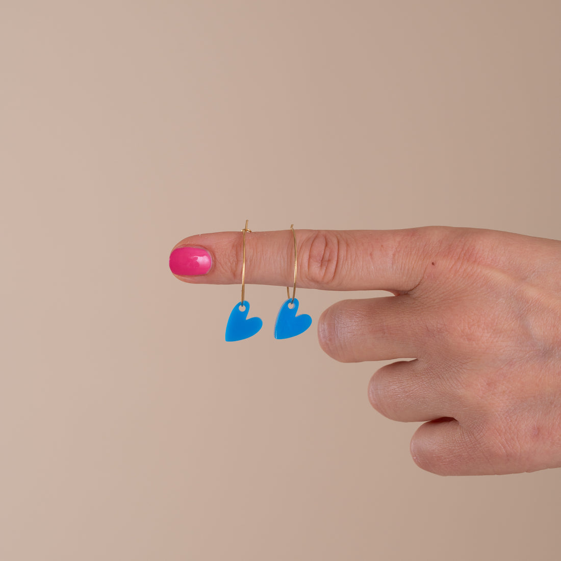 Oorbellen Hoops Lume Charms | Heart Blauw