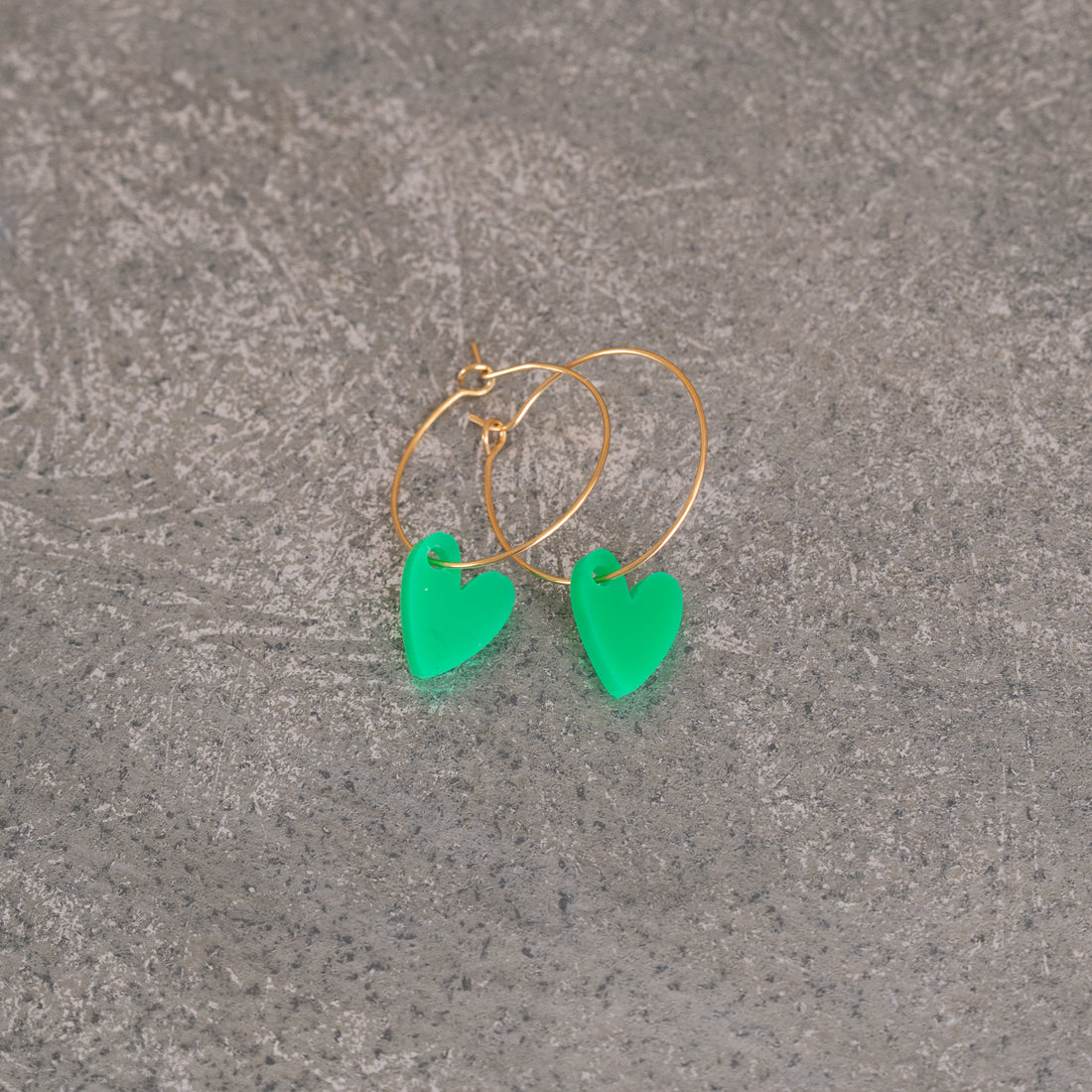 Oorbellen Hoops Lume Charms | Heart Groen