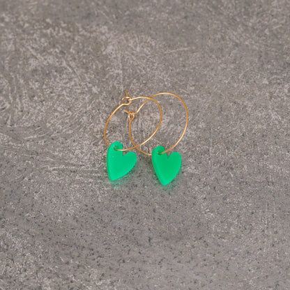 Oorbellen Hoops Lume Charms | Heart Groen