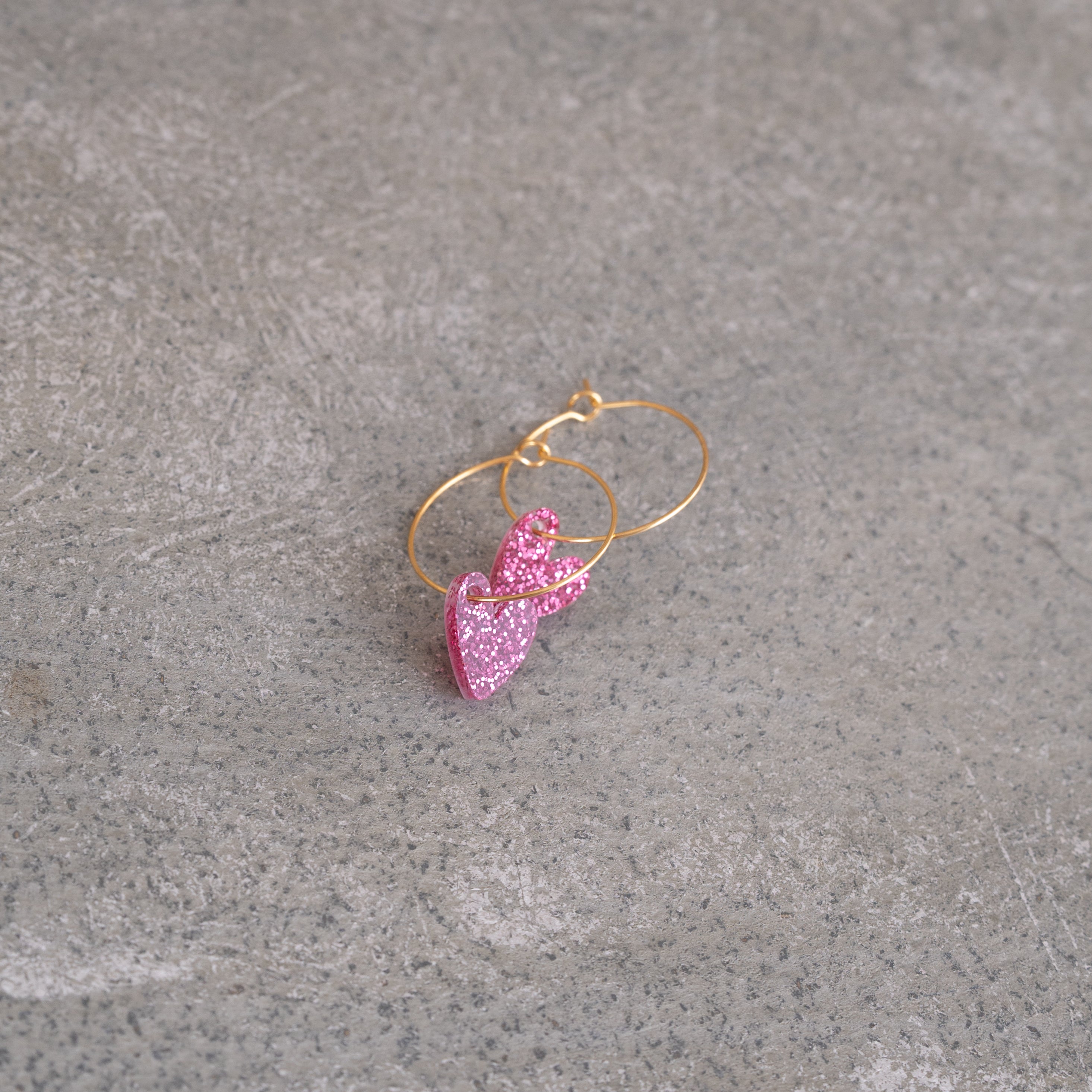 Ohrringe Creolen Leuchtendes Pink | Gold