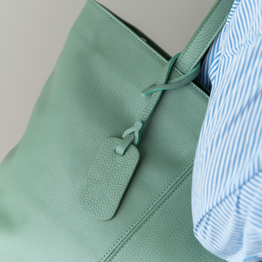 Leather Shopper Diede | Sea green