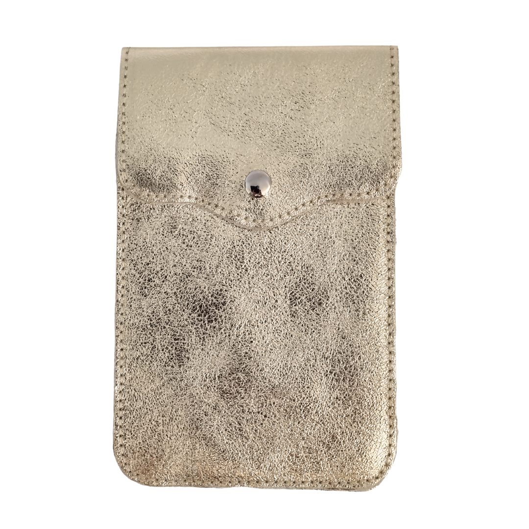 Telefoontasje Maike (leer) 2 vakken | Goud