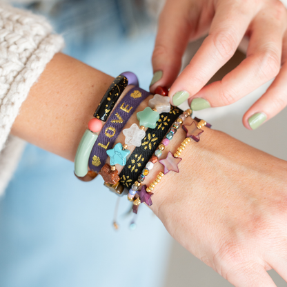 Armband Natuursteen Sterren | Mix Color