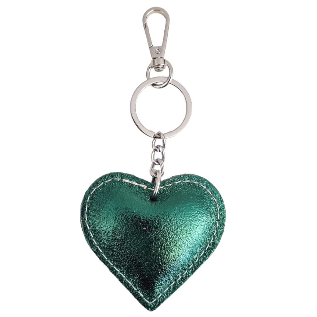 Heart Keychain | Juniper Metallic