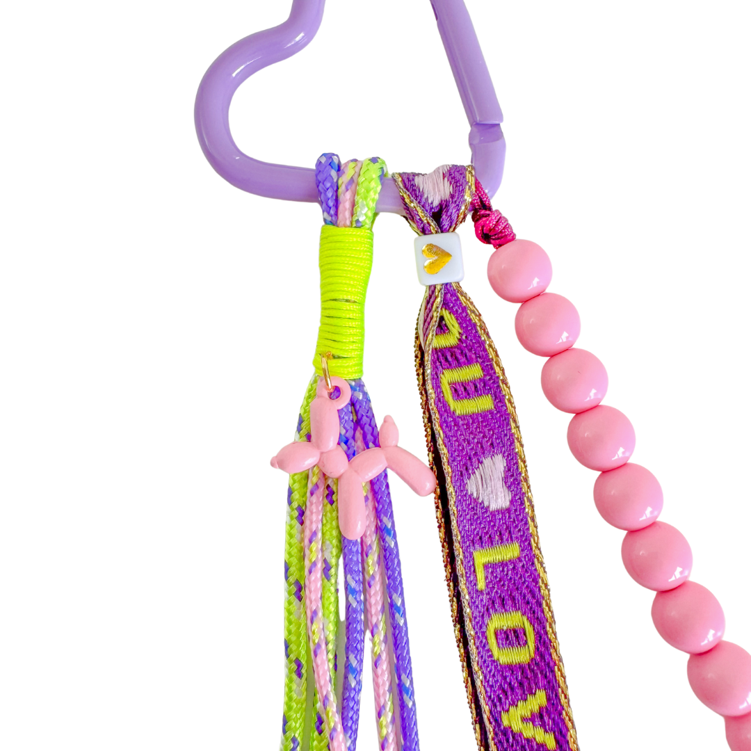 Telefonkabel kurz | Fuchsia-Türkis