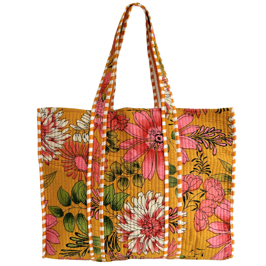 Tote Bag Veerle | Flowers Oker