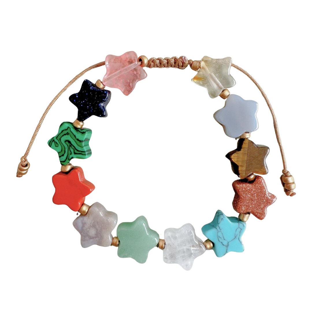 Armband Natuursteen Sterren | Mix Color