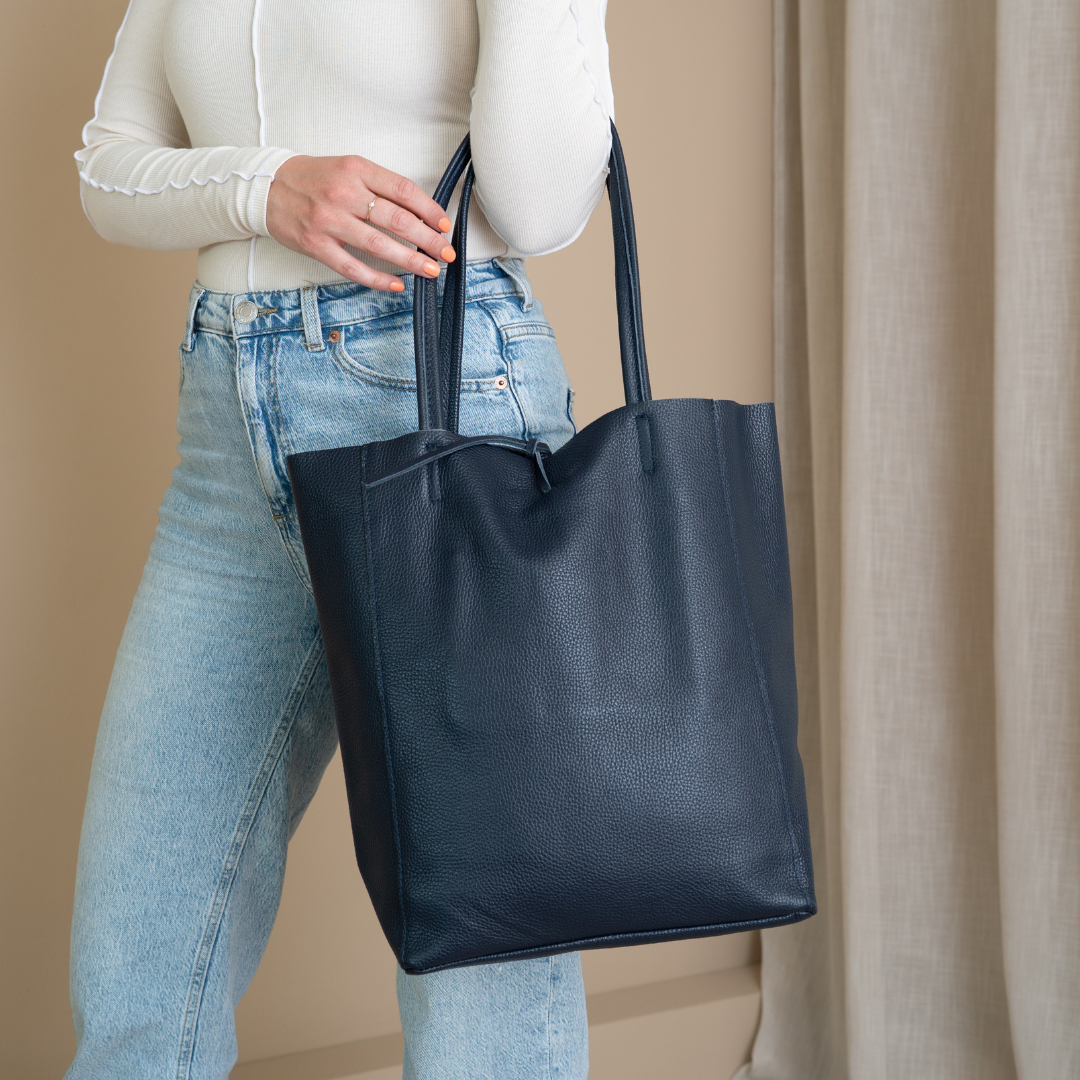 Shopper (Leder) Liene | Marine