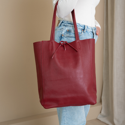 Shopper (leather) Liene | Burgundy